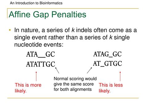 gap opening penalty and gap extension penalty|Bioinformatics 1: lecture 4 .